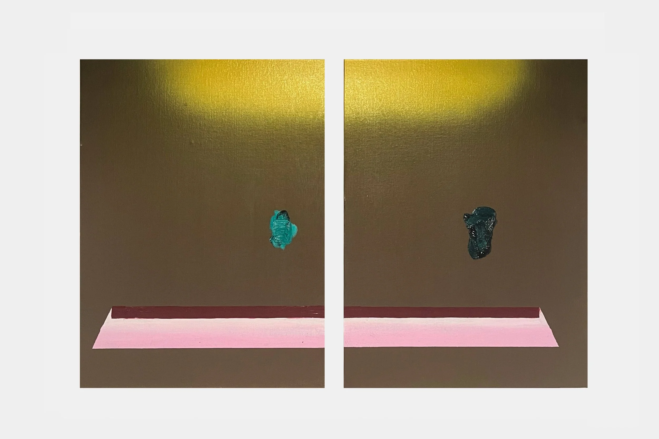 Untitled, 2022, oil on board, diptych 