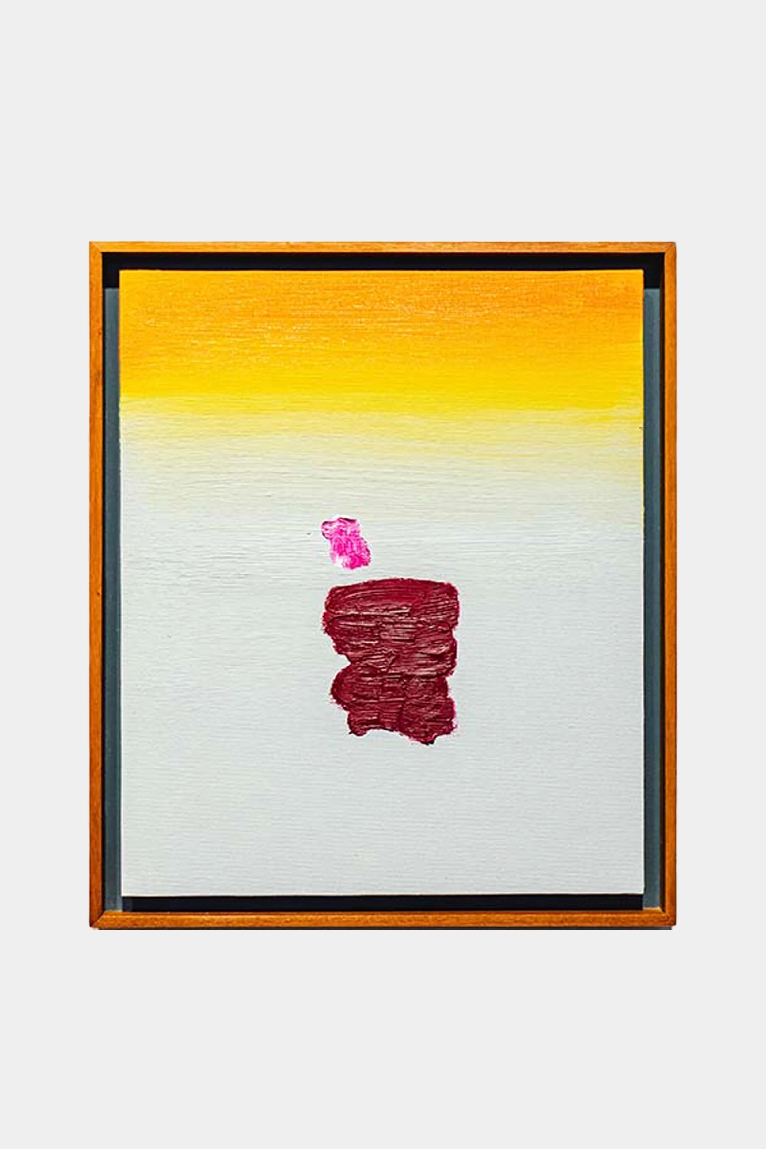 Small Grey Orange Red 1, 2021, oil on board, 30.5 x 25 cm