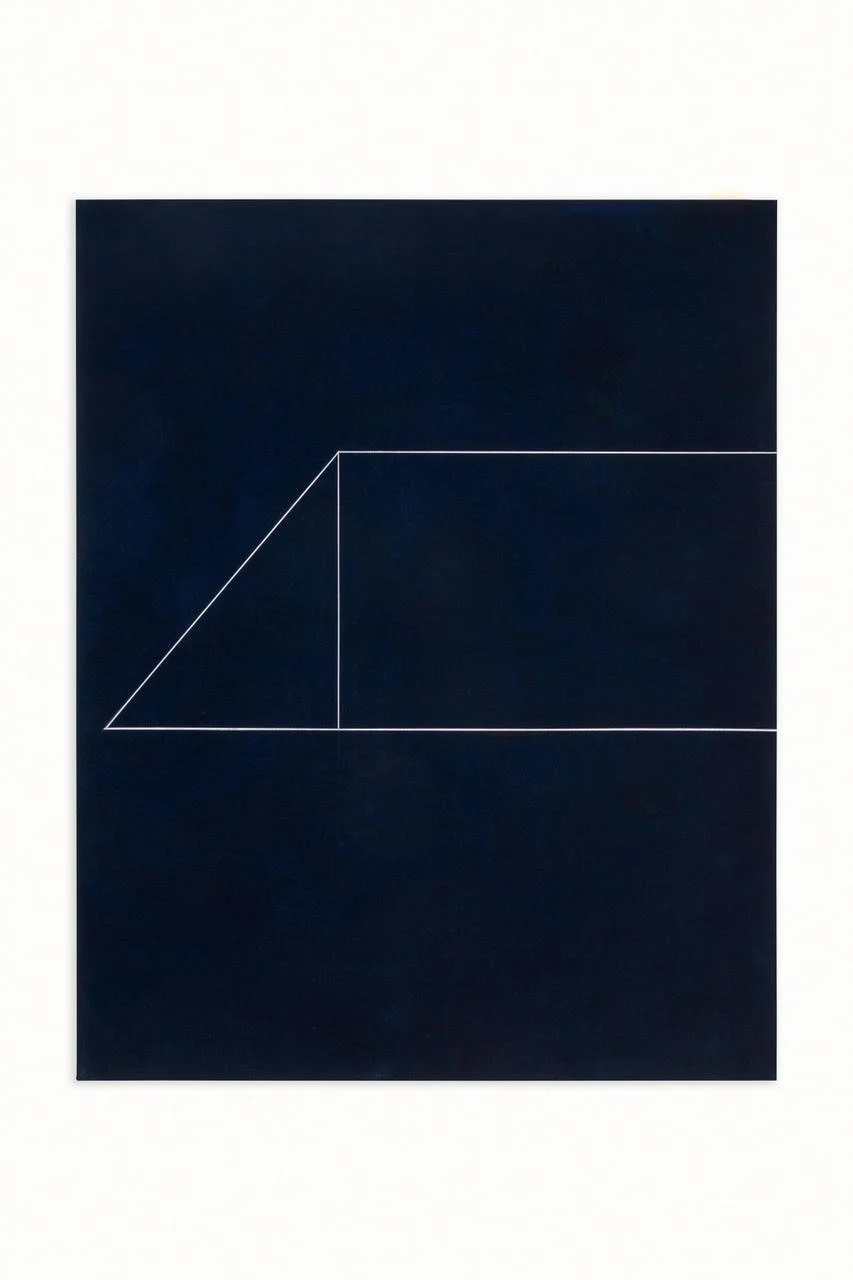 F5 IV-04, 2023, oil, bleach and mixed media on denim, 153 x 121.5 cm