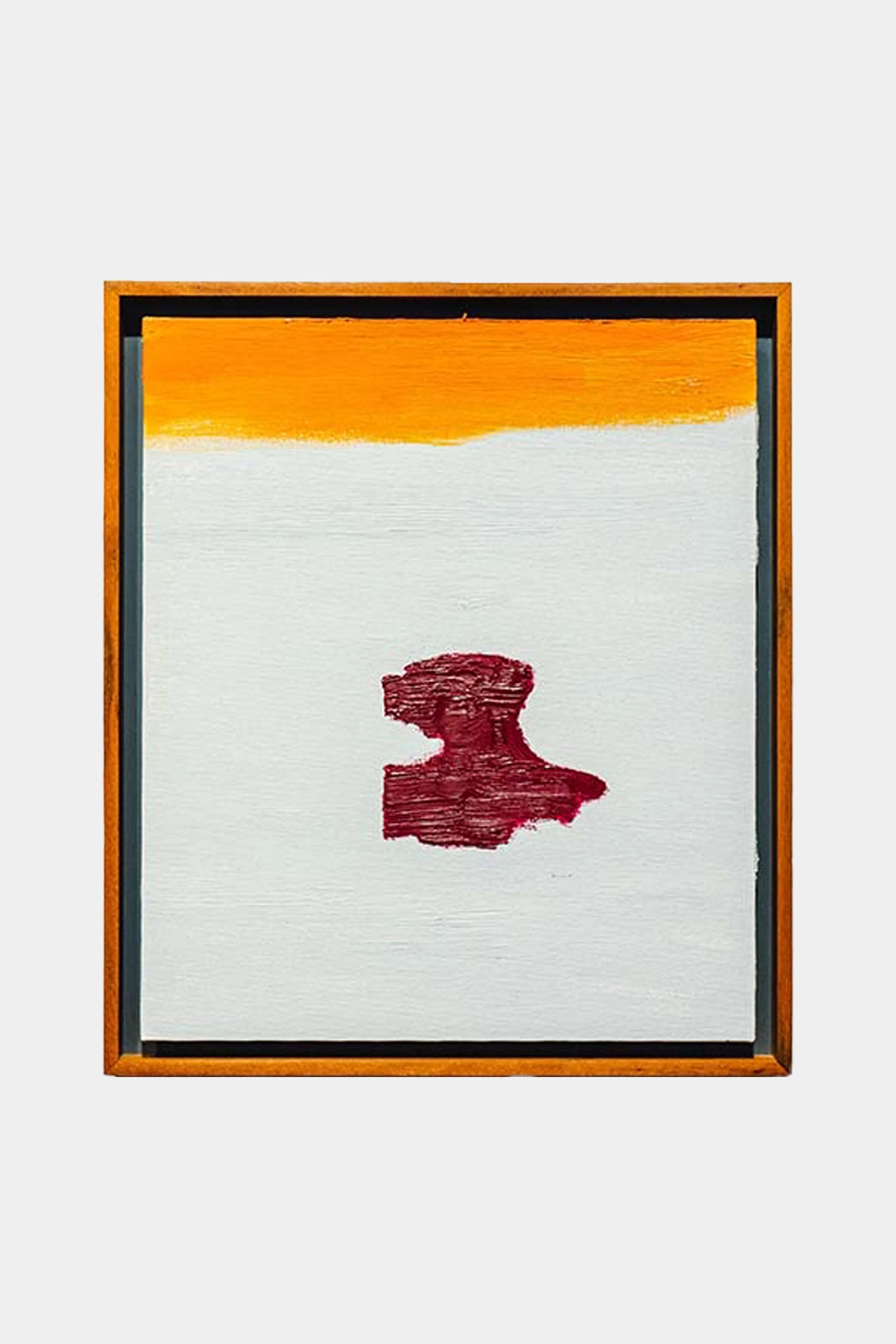 Small Grey Orange Red 2, 2021, oil on board, 30.5 x 25 cm