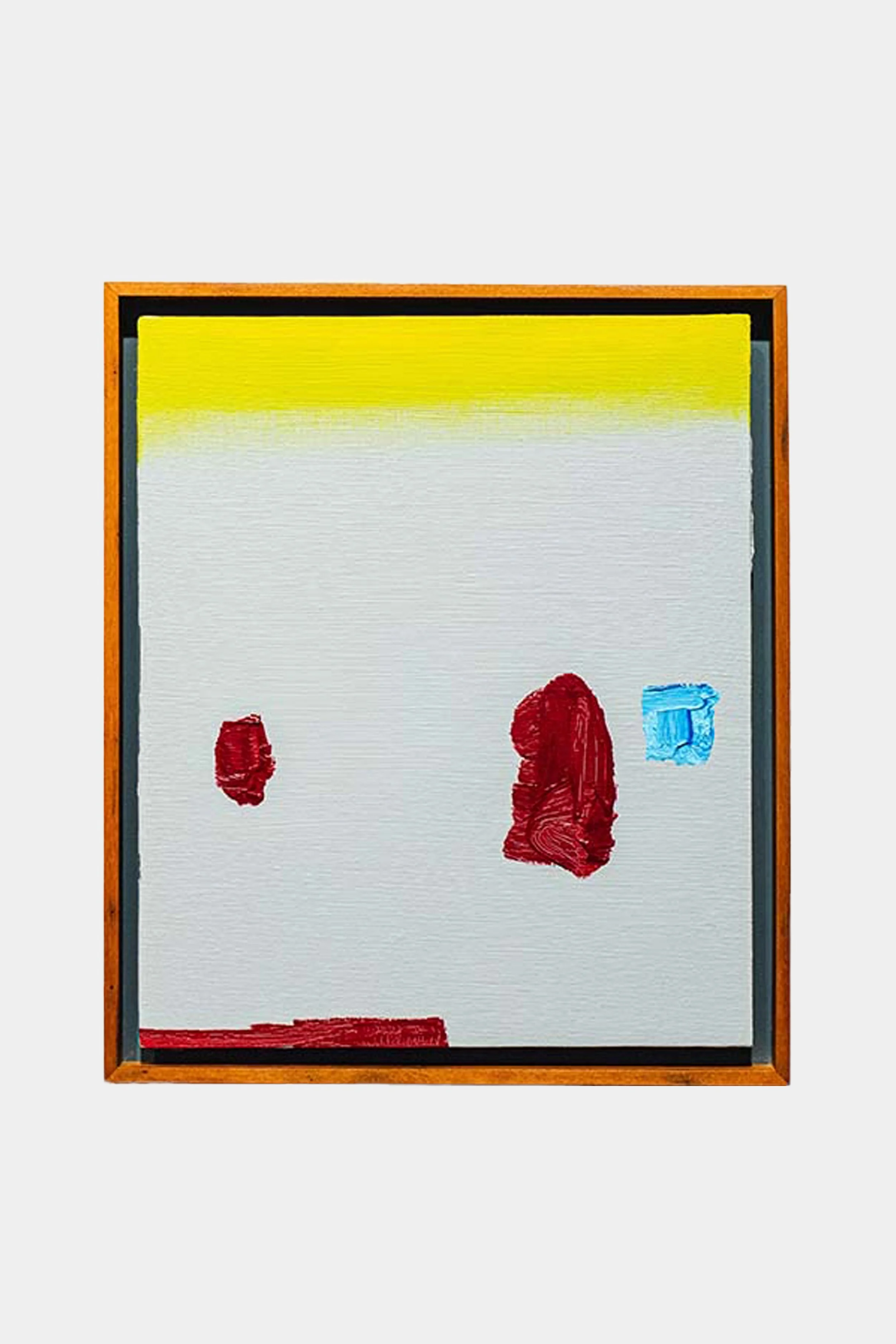 Small Grey Red Blue, 2021, oil on board, 30.5 x 25 cm
