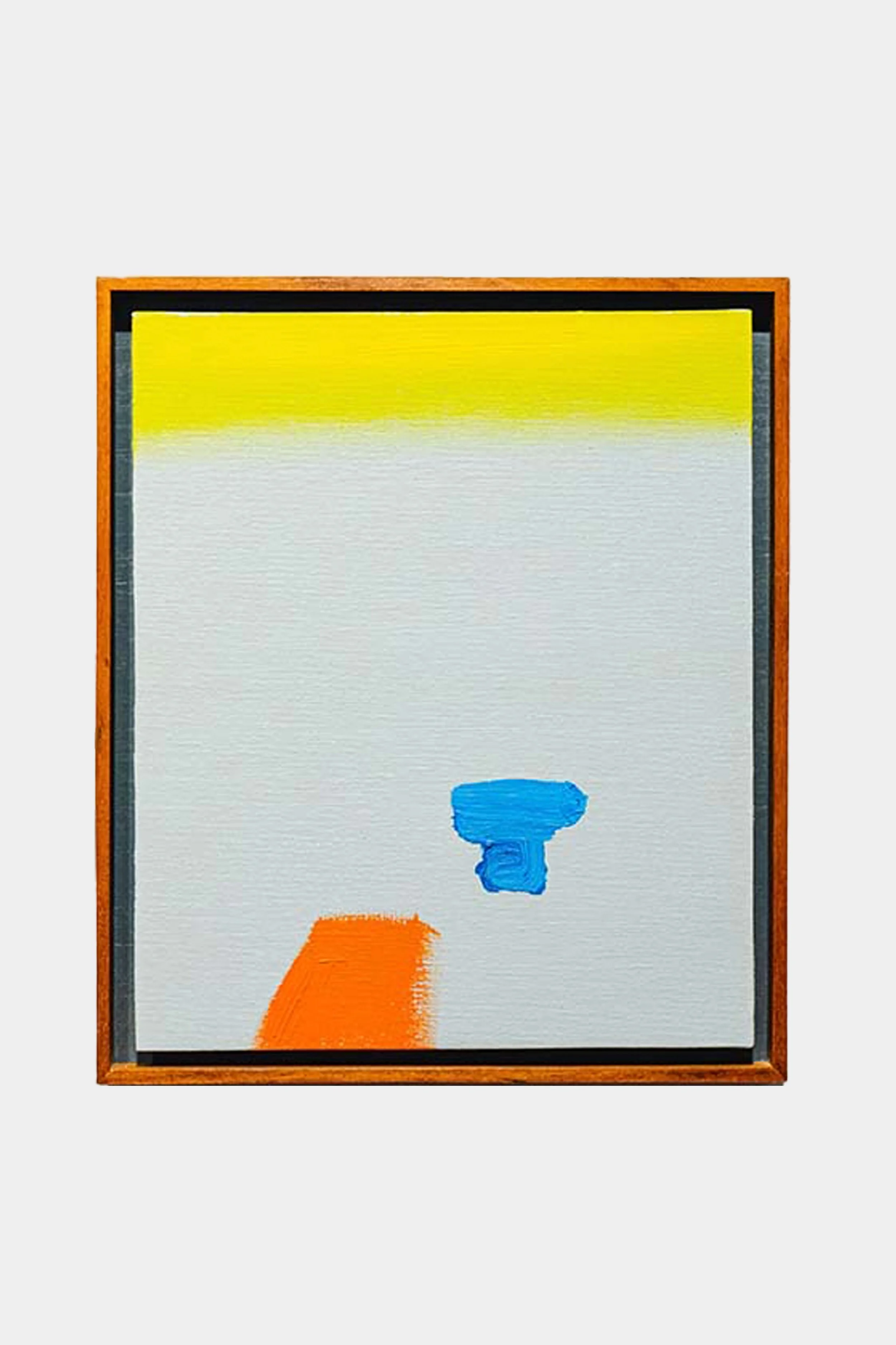 Small Grey Orange Blue, 2021, oil on board, 30.5 x 25 cm