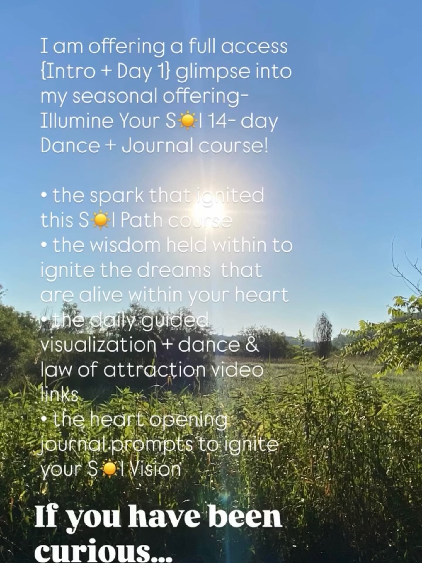 If you have been feeling your dreams lighting up within your heart~ it may be that your  S☀️l Path is calling you! 

You are a dream itself✨ and the dreams that are igniting within you are asking to be tended. 

If you feel curiosity lighting up with