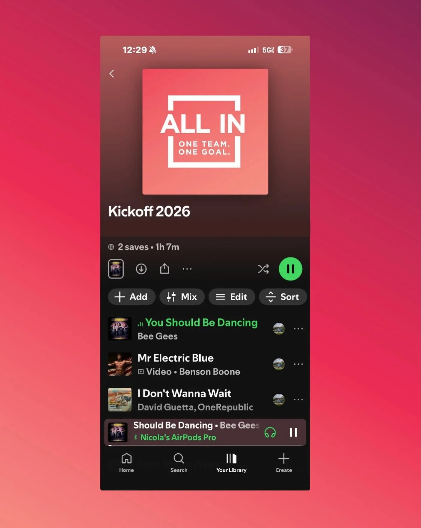 🎶 Kickoff 2026 vibes are live.
Your ALL IN playlist is curated by your leaders and sets the tone for one team, one goal.
👉 Link to listen is in our bio.