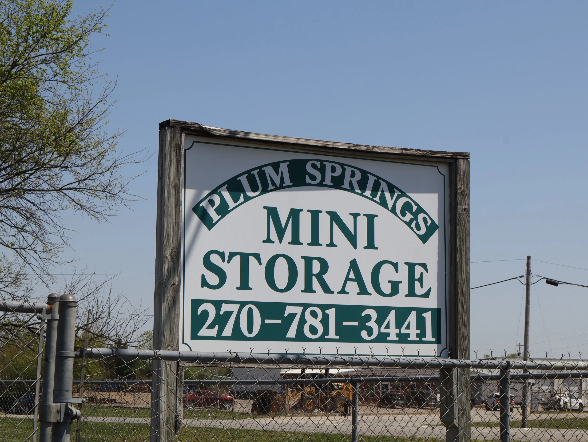 plum springs mini storage sign in Bowling Green, KY