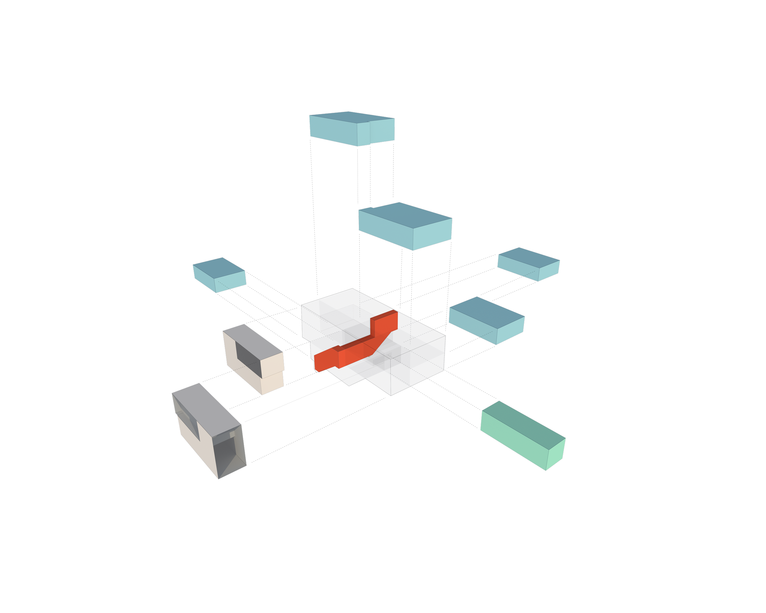 3D bar graph with light blue, white, gray, and orange bars on a black background, illustrating data comparison. brahlerdesign.