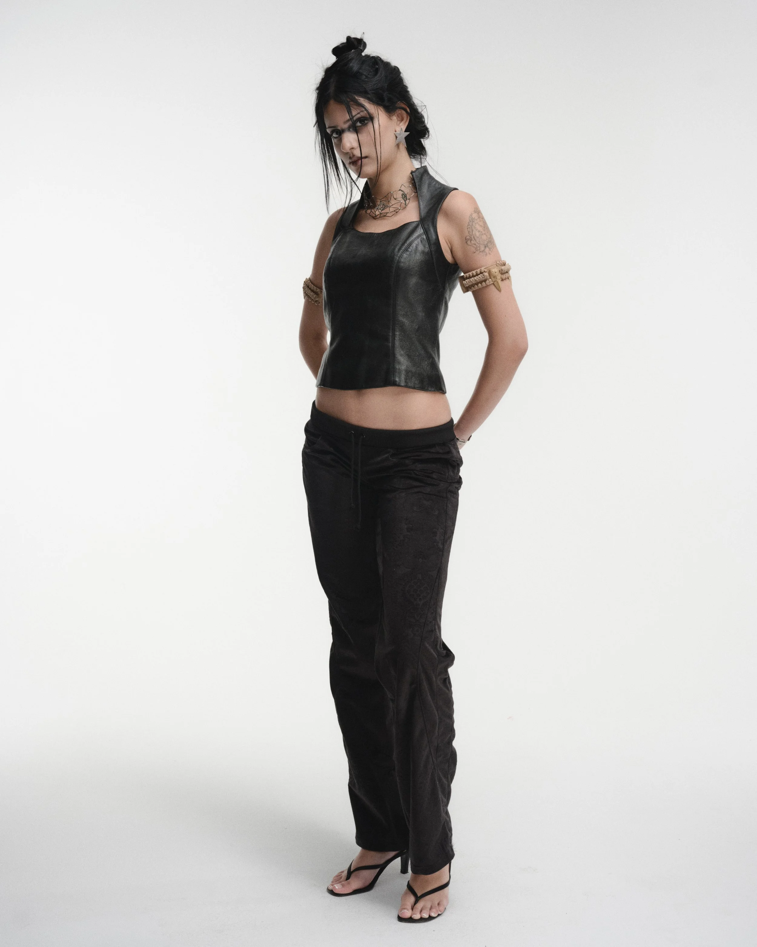 LOWRISE VELVET TRACK PANTS