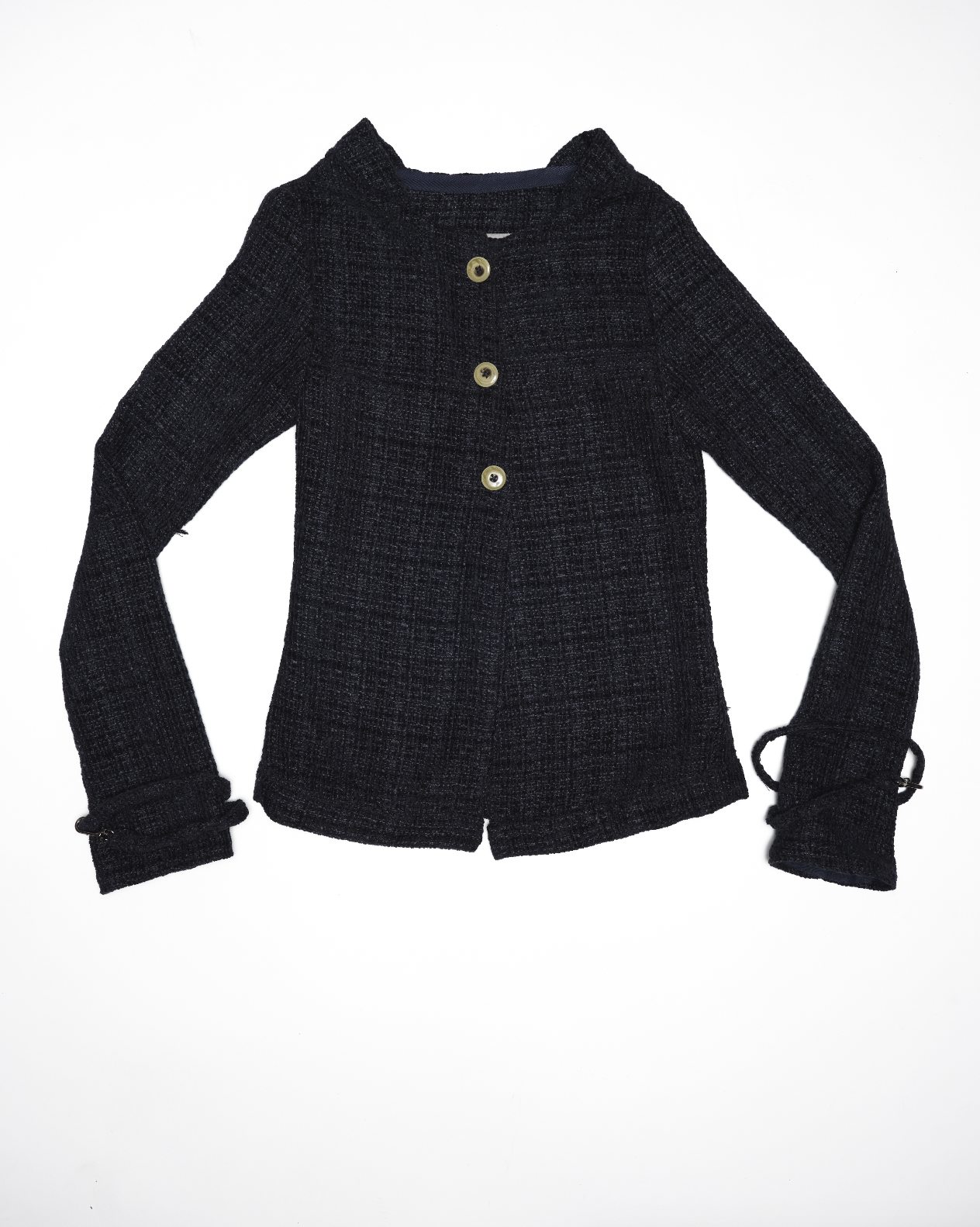 WIDE NECKLINE CARDIGAN - NAVY
