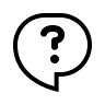 a speech bubble with a question mark in the middle symbolizing open communication and support from Compassionate Caregiving At Your Door  to patients and families