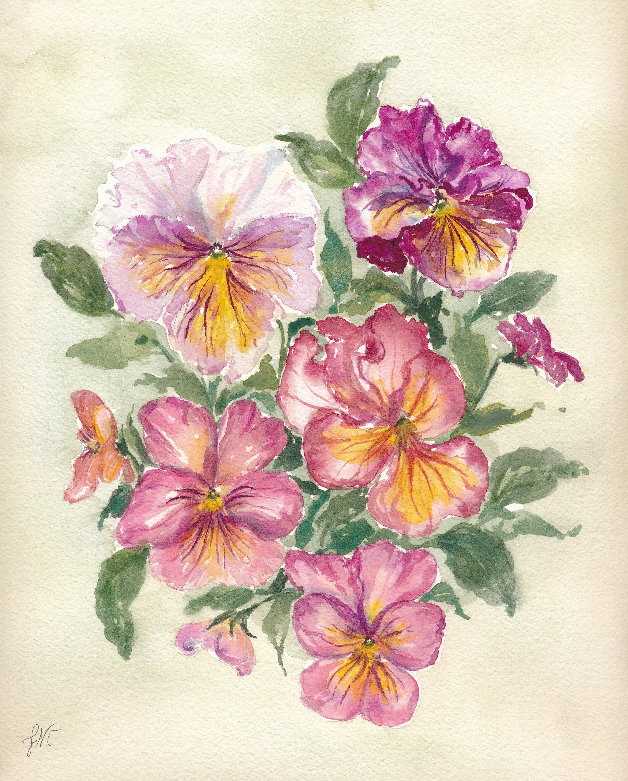 Pansies on Green PRINT w Sig.jpg