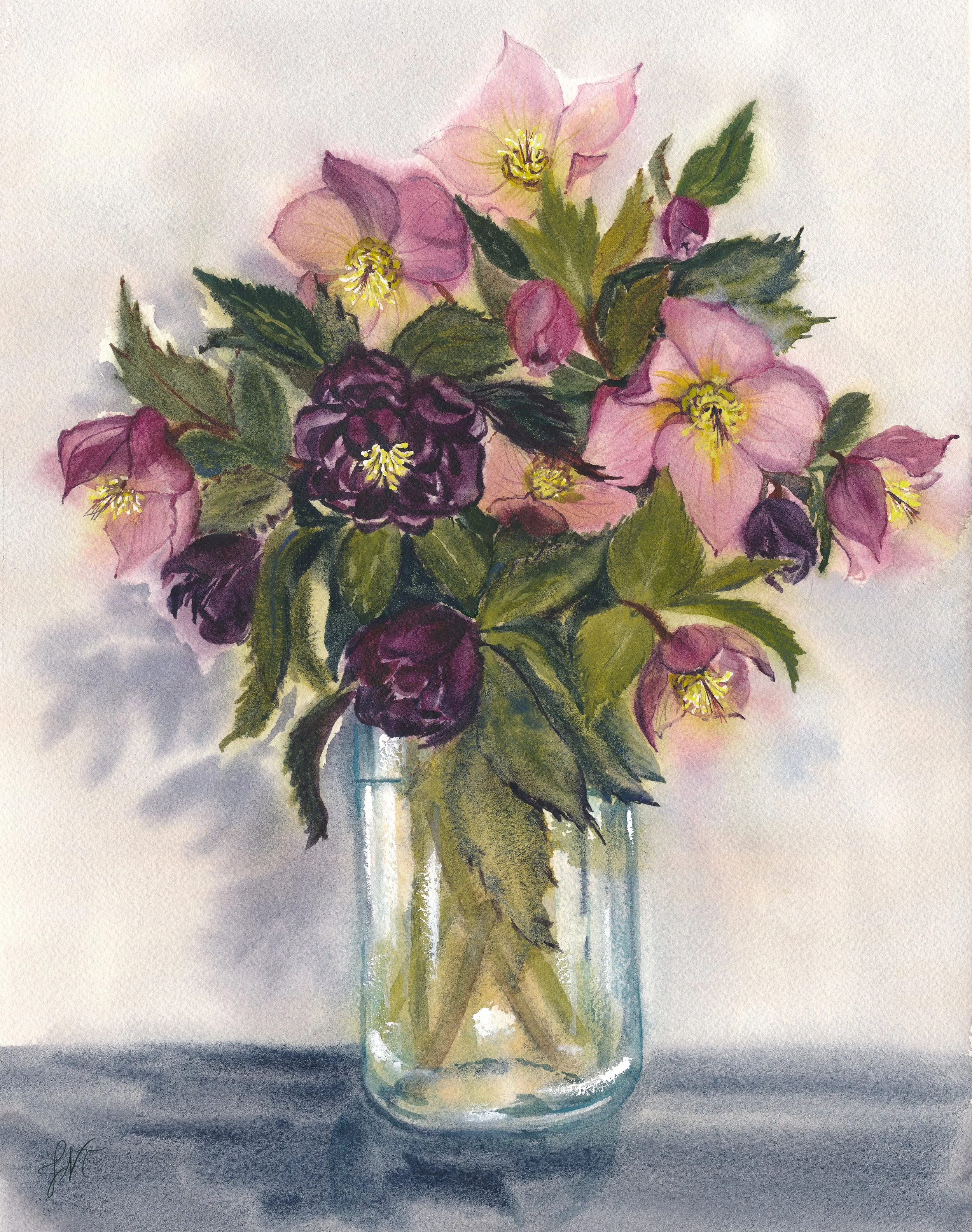 Hellebores in Vase PRINT w Sig.jpg