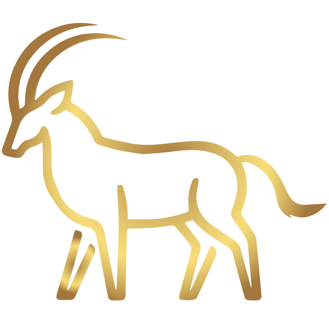 Imagem de um desenho de um cervo com linhas douradas sobre um fundo colorido