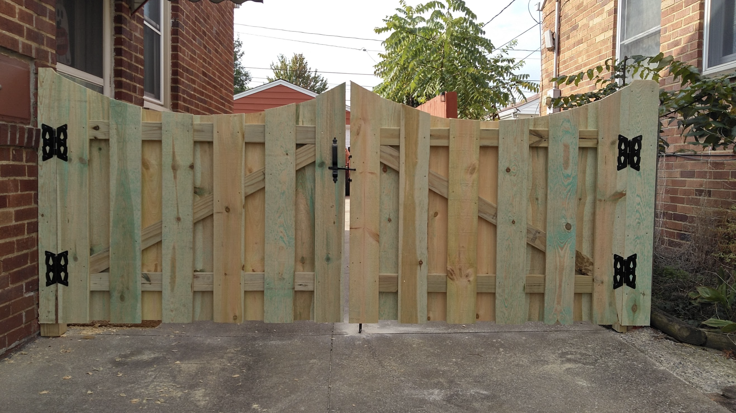 New wooden gate that is unstained
