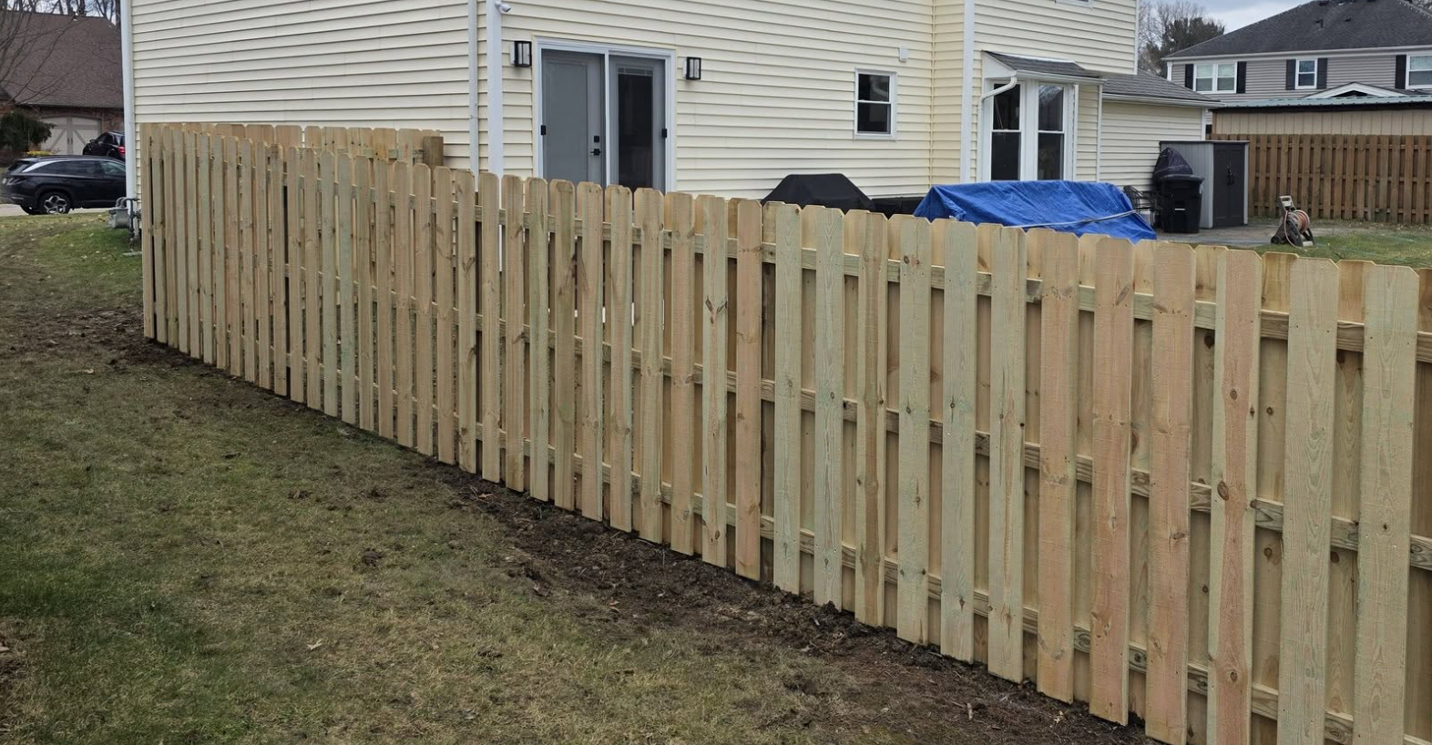 New wooden fence installed in Strongsville, Ohio