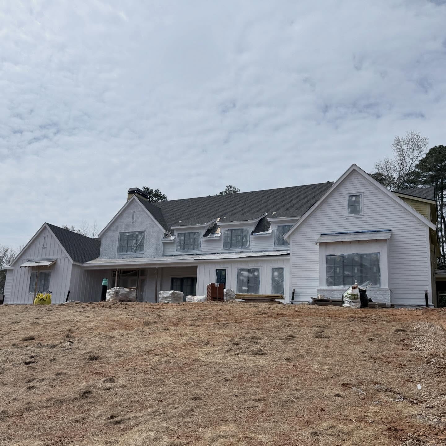 Primer is officially up, which means we&rsquo;re one step closer to seeing this home come to life with paint next.

From here, things really start to take shape&mdash;finishes going in, the driveway coming together, and landscaping on the horizon 🌿 