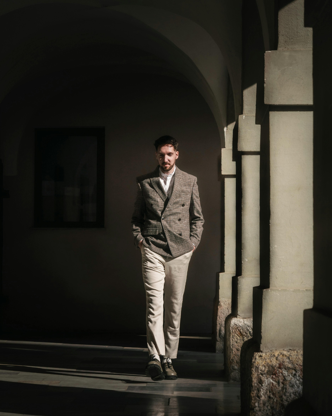 Man walking and thinking, representing men evaluating penile girth enhancement options