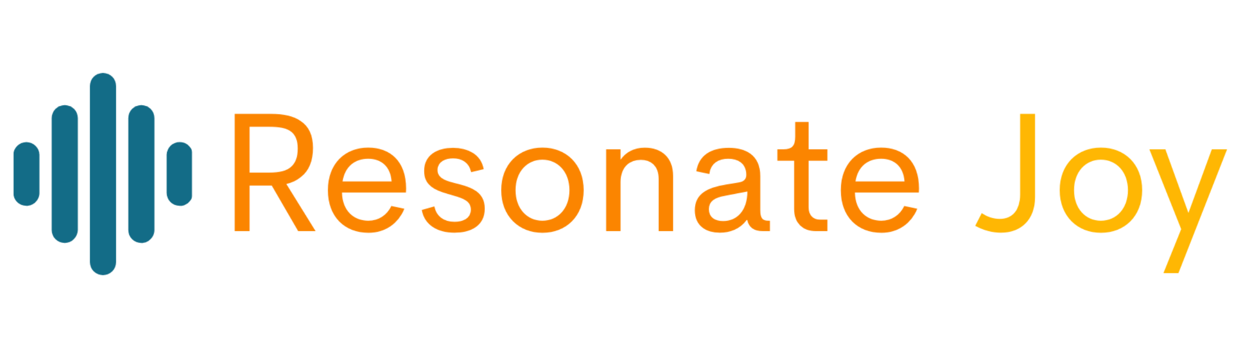 Resonate Joy logo: audio waves reverberating outwards