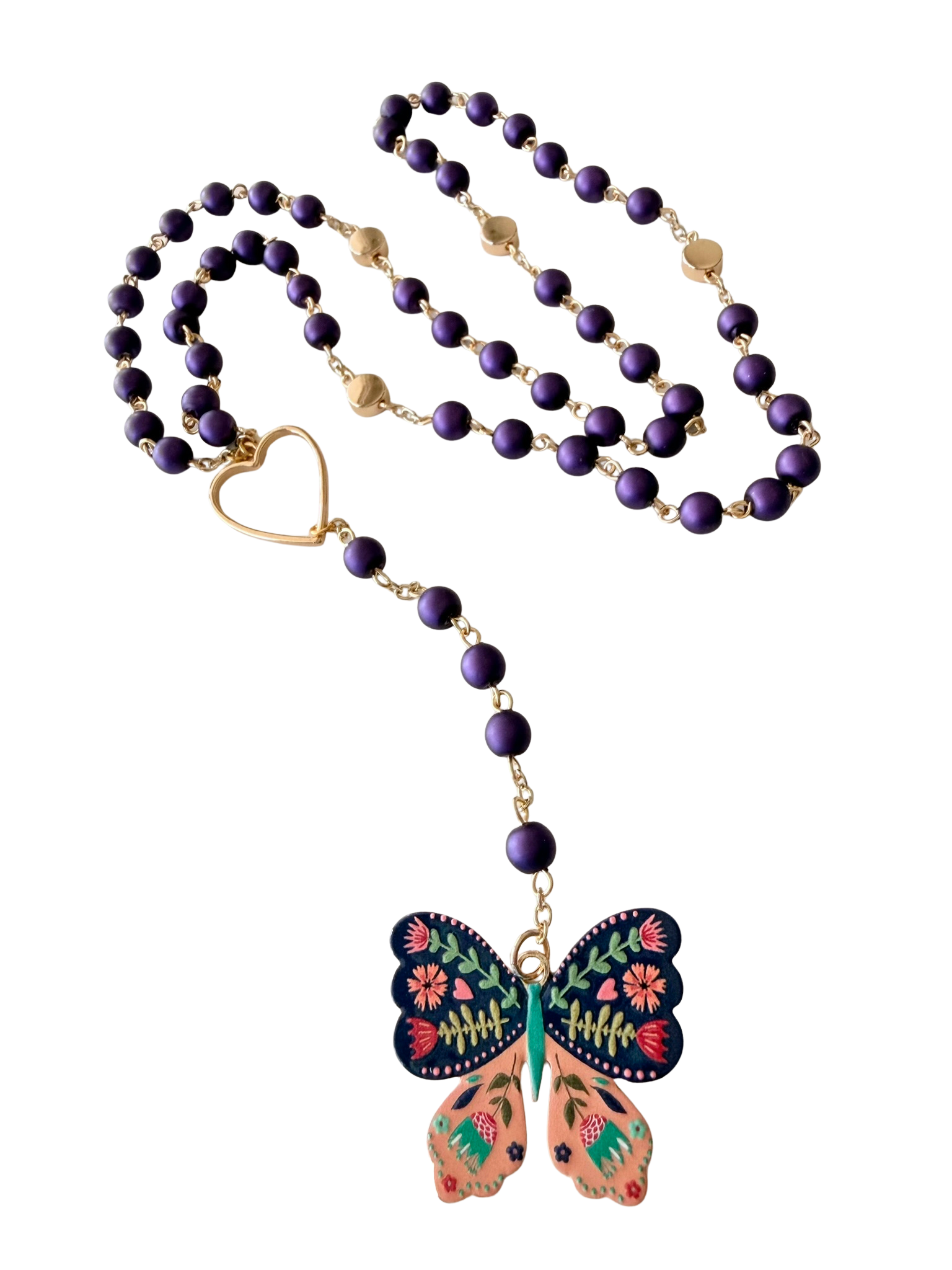 Purple Butterfly Rosary