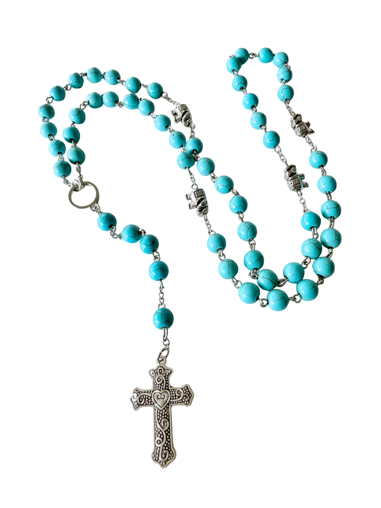 Turquoise Elephant Rosary