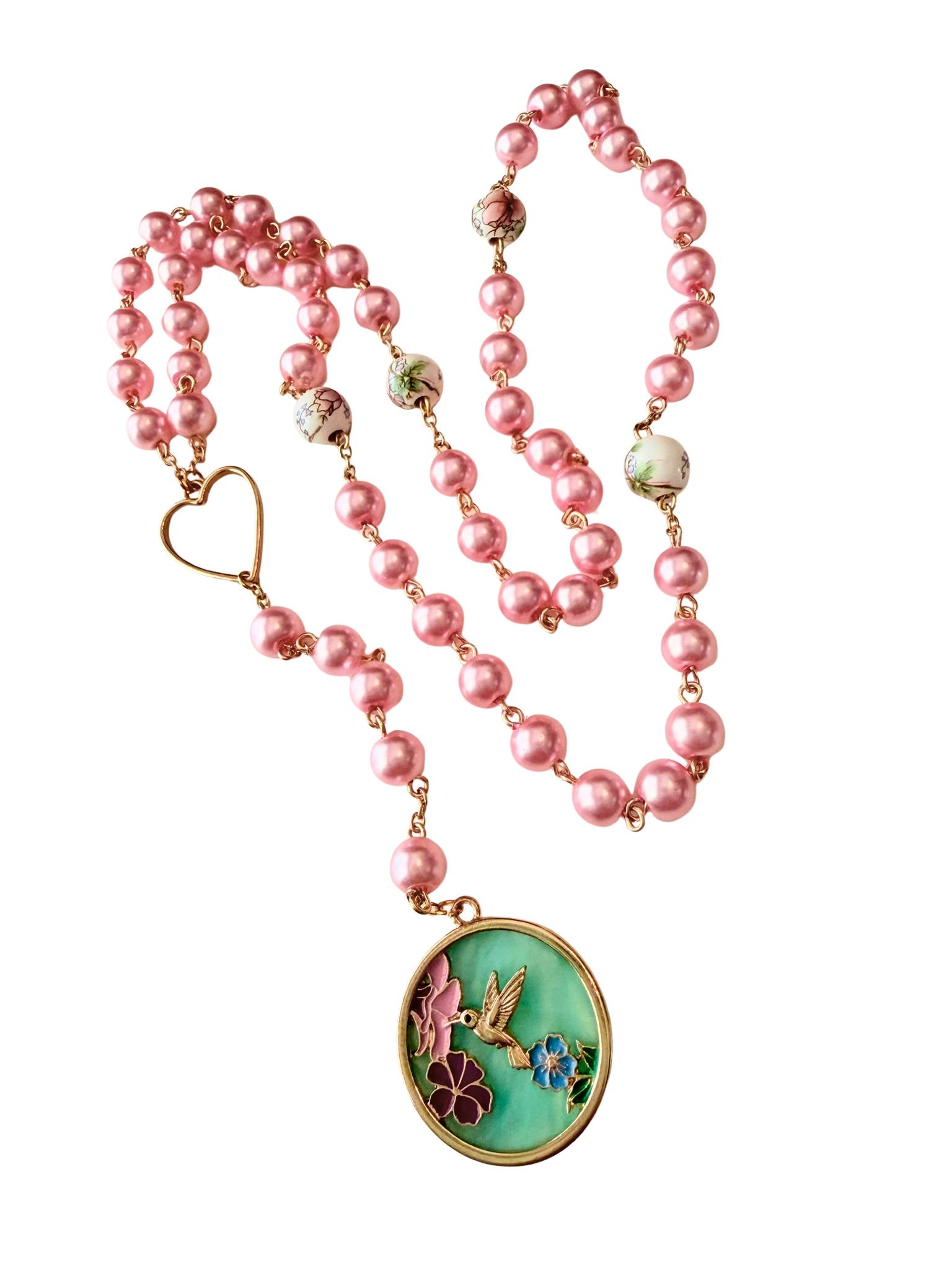 Pink Hummingbird Rosary
