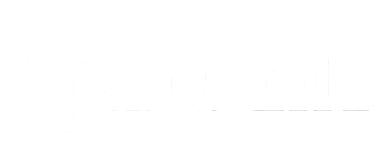 The logo of Spilt Milk, with the words 'Spilt Milk' in white text on a black background.