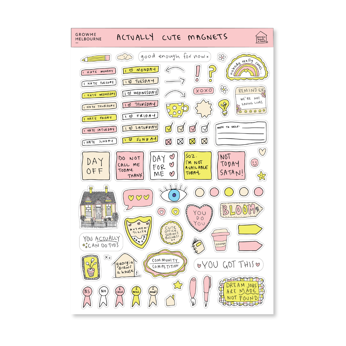 GDAH X GROWME A4 Magnet Sheet
