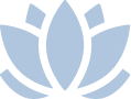 A minimalist logo of a lotus flower with five petals
