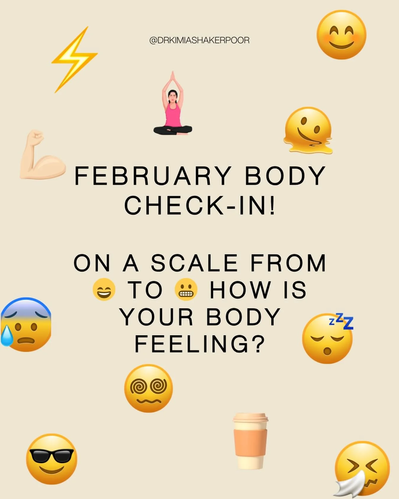 We had a good time with this one, the last time I posted it&hellip; so I brought it back 😎

It&rsquo;s time for another check in!!

Using emojis only, how would you describe how your body&rsquo;s feeling today?

Remember to get creative and have FUN