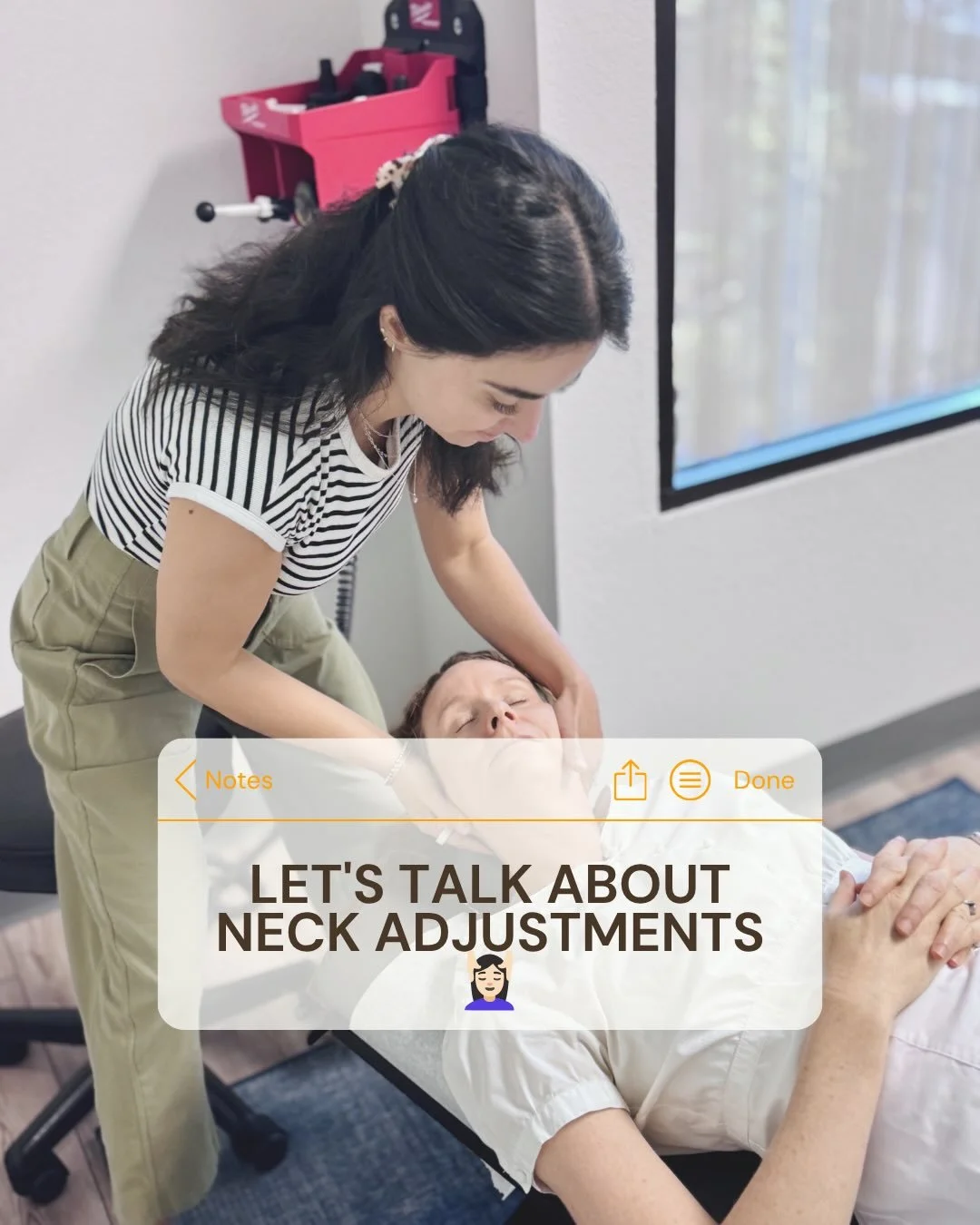 Let&rsquo;s talk about neck adjustments!

There are a lot of strong opinions &amp; a lot of misinformation floating around online.

One thing I want patients to know:
It&rsquo;s okay to have questions!
It&rsquo;s okay to be nervous!
And it&rsquo;s ok