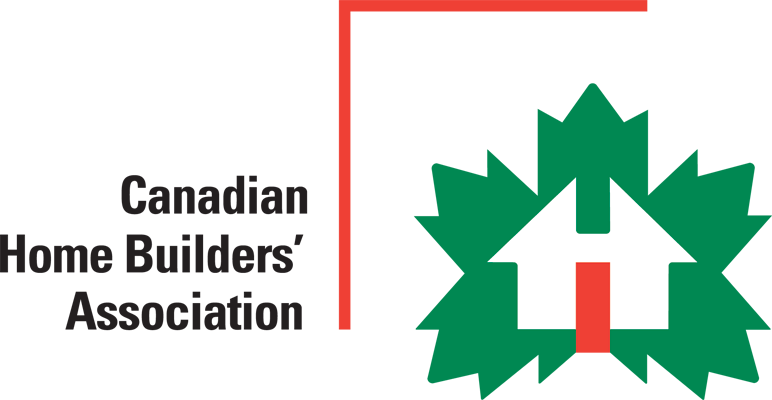Logo of the Canadian Home Builders' Association featuring a house inside a green maple leaf.