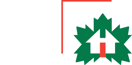 Logo of the Canadian Home Builders' Association featuring a green maple leaf with a white house symbol in the center.