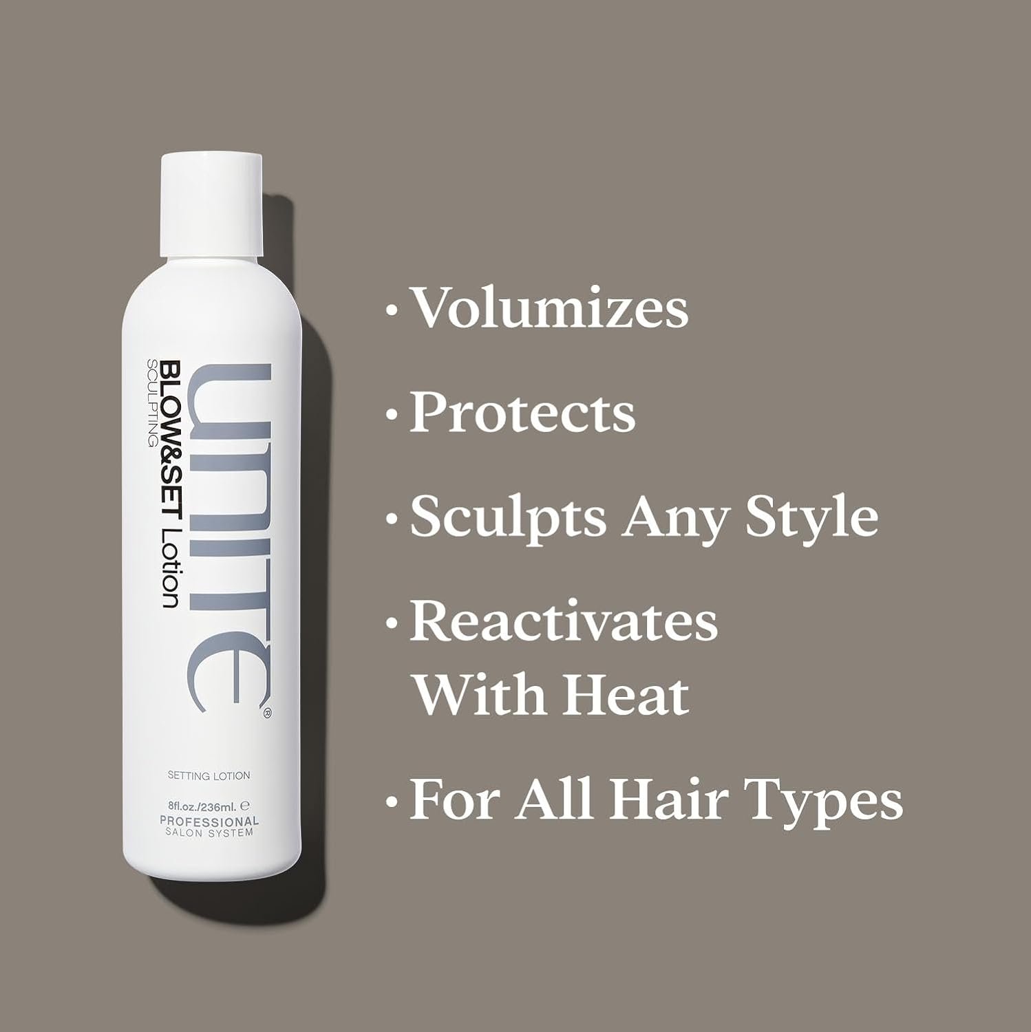 UNITE BLOW&SET Lotion with heat and UV protection for smooth, long-lasting blowouts