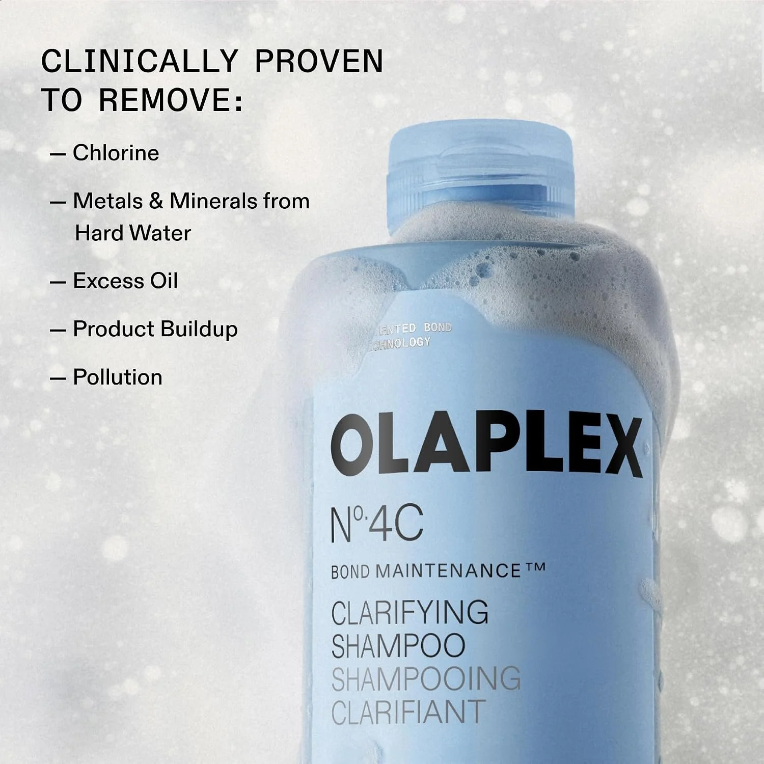 Olaplex No. 4C Clarifying Shampoo for removing product buildup, excess oil and impurities from hair
