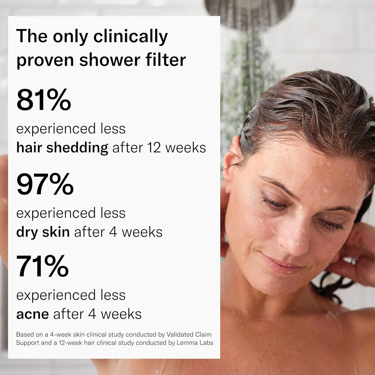 Jolie filtered showerhead for reducing impurities in shower water and supporting healthier-looking hair and skin