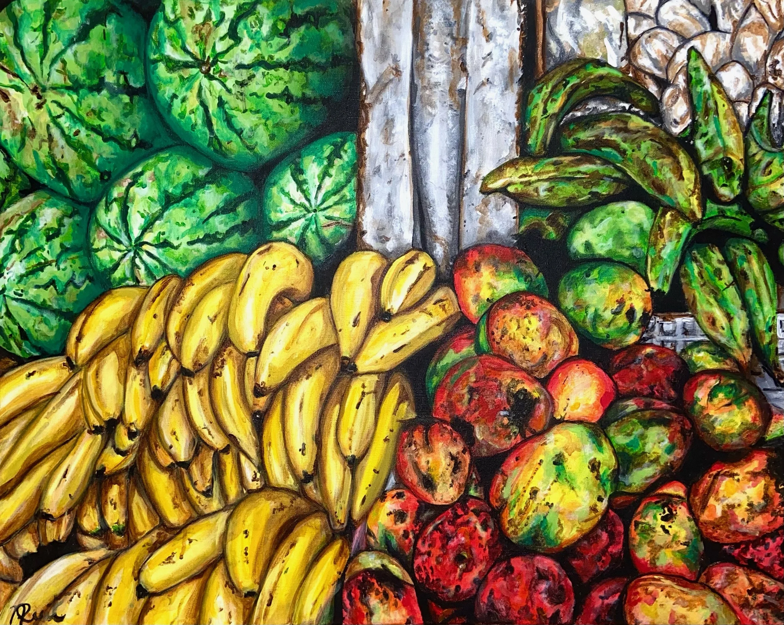 froot 1. 30x40. acrylic on canvas. 2018. sold.