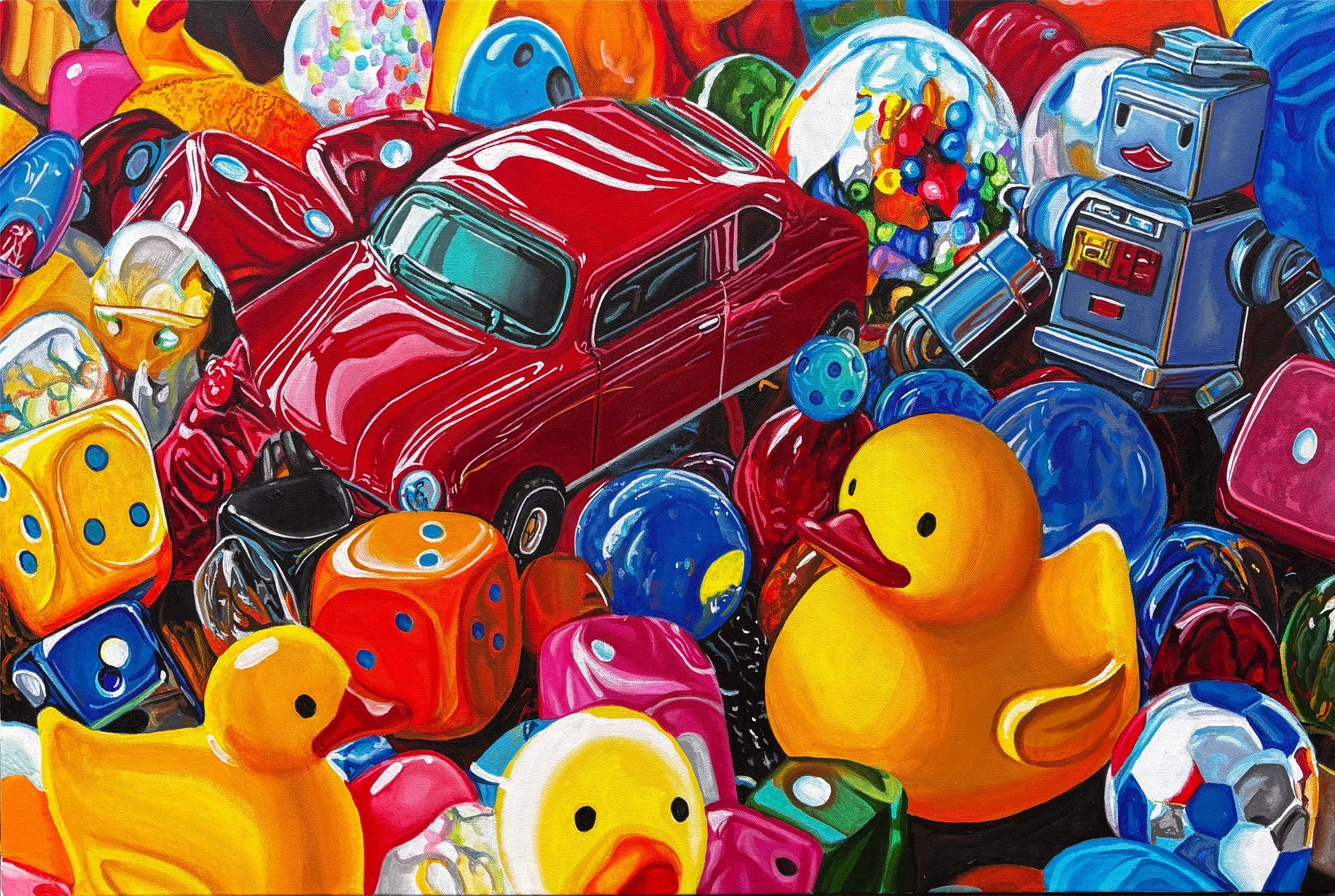 girls and their pearls. 24x36. acrylic on canvas. 2025.