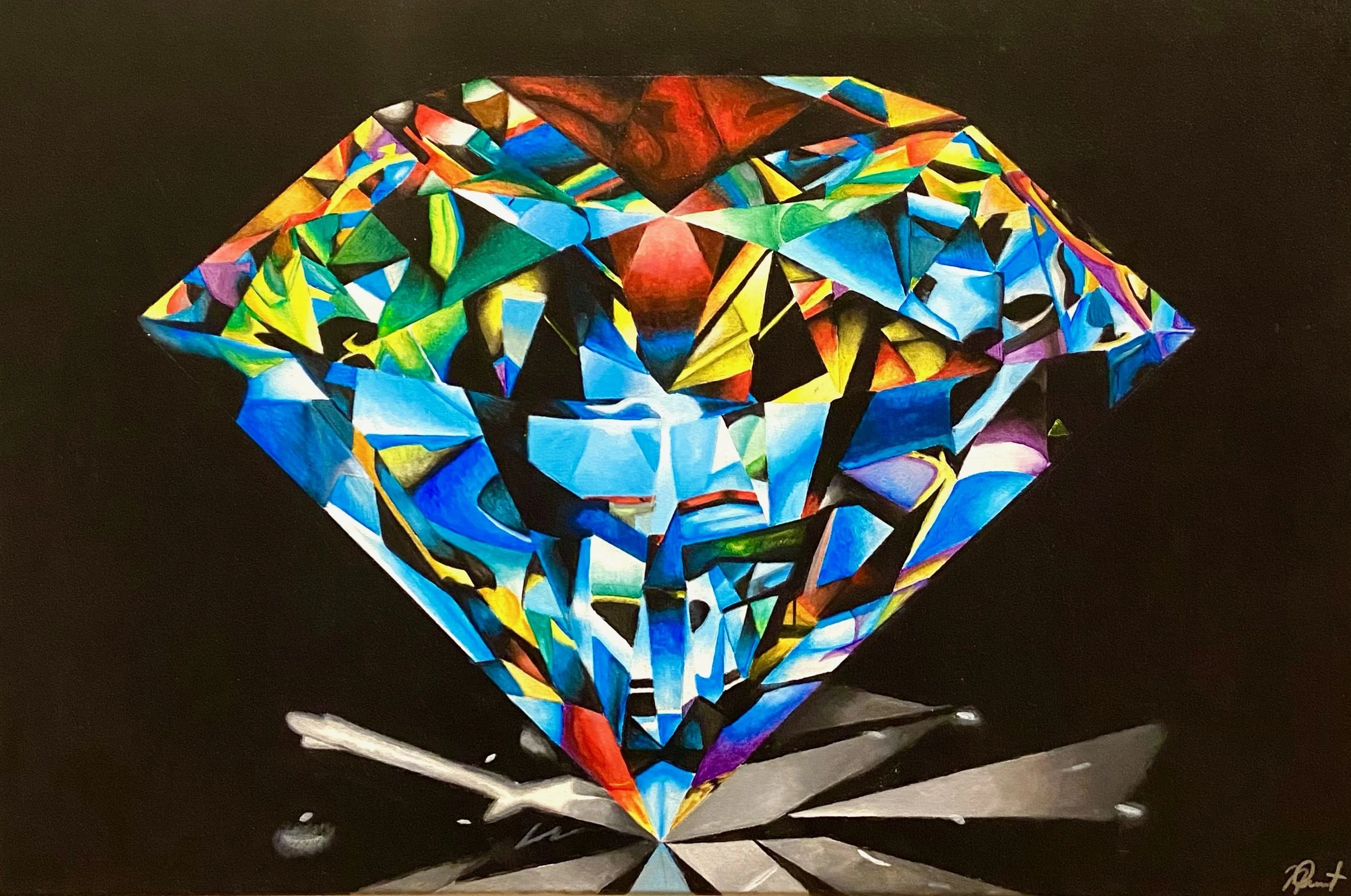 perfect cut. 24x30. acrylic on canvas 2017.