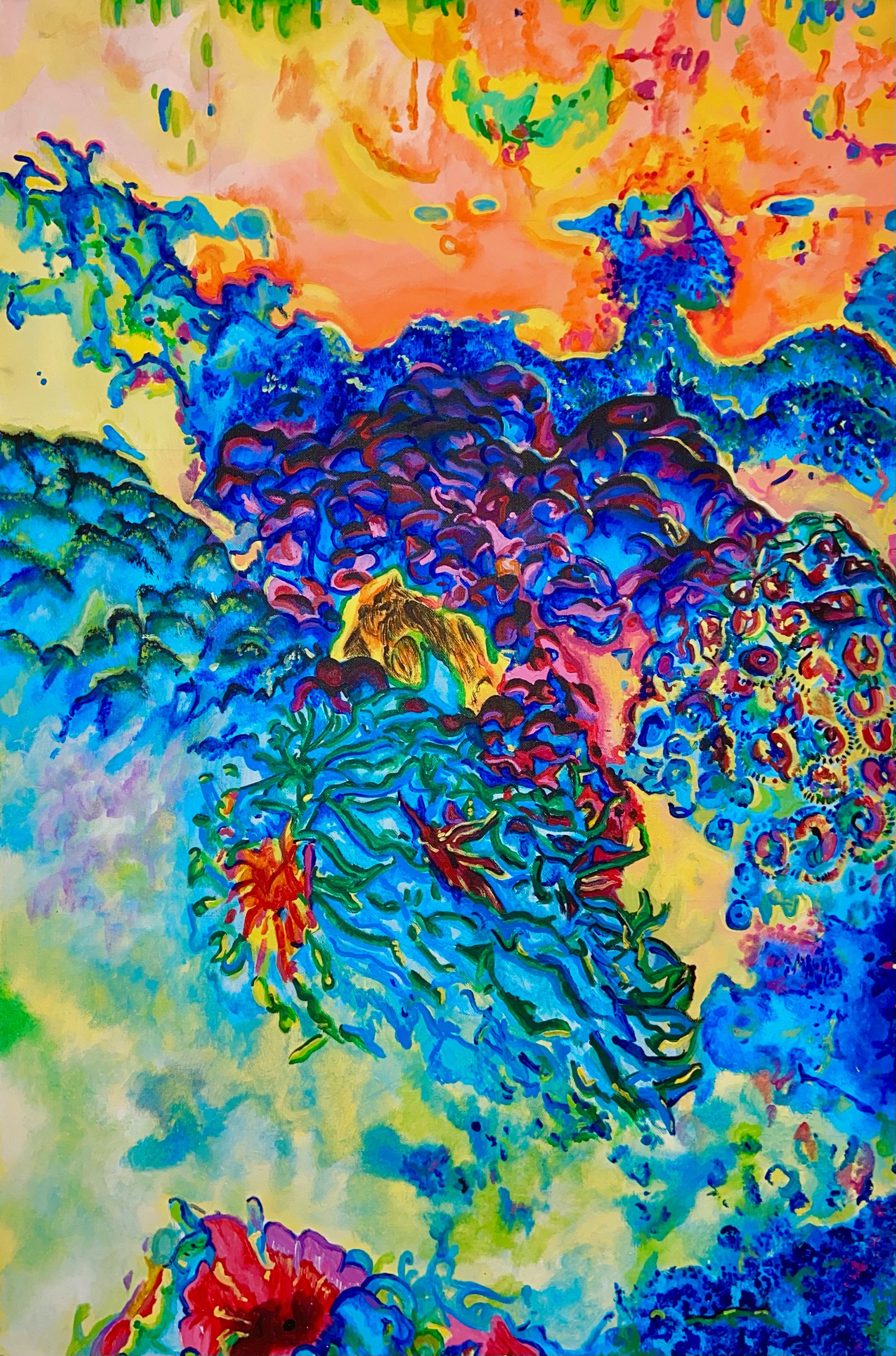 rise of the phoenix. 24x36. acrylic on canvas. 2019.