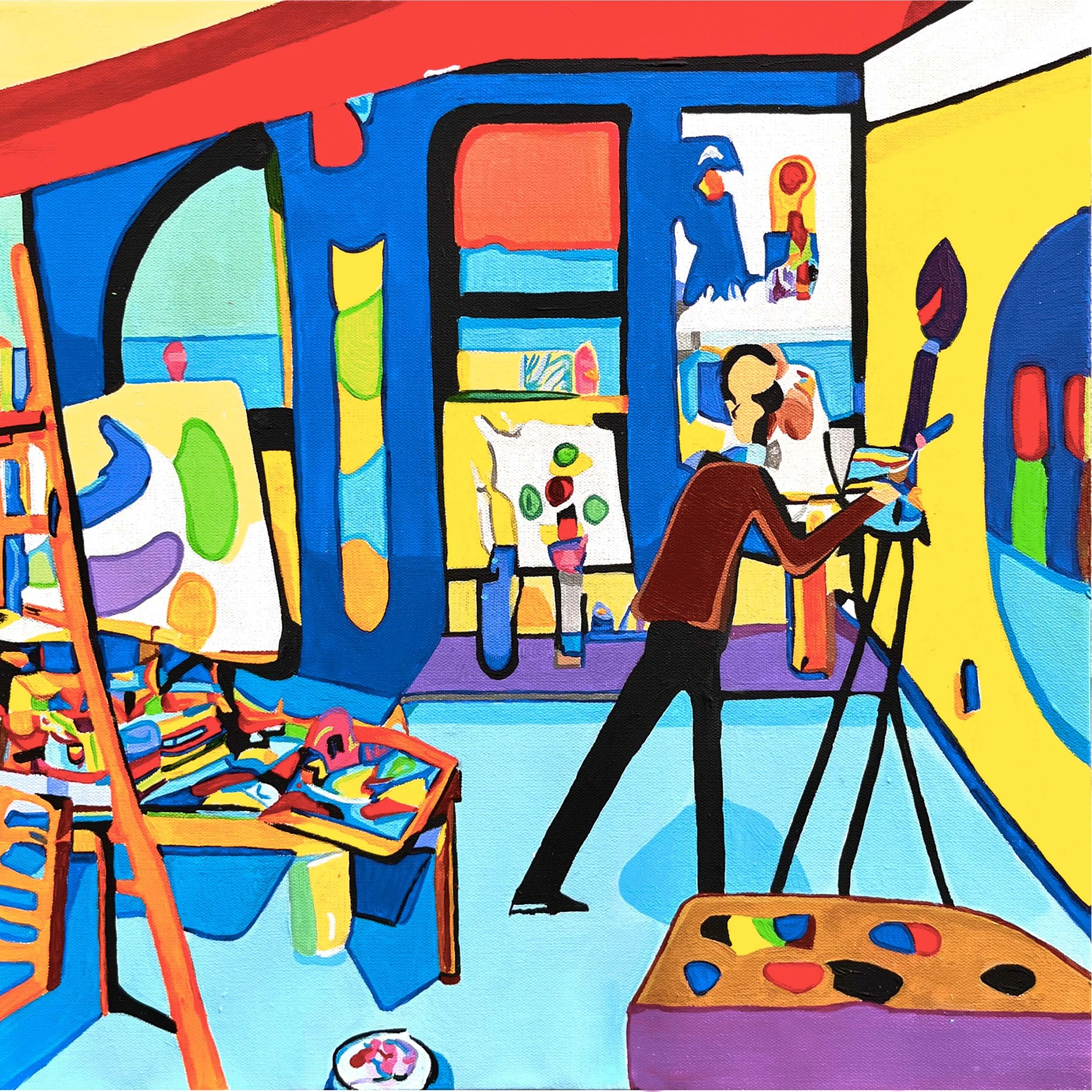 the eccentric. 20x20. acrylic on canvas. 2023.