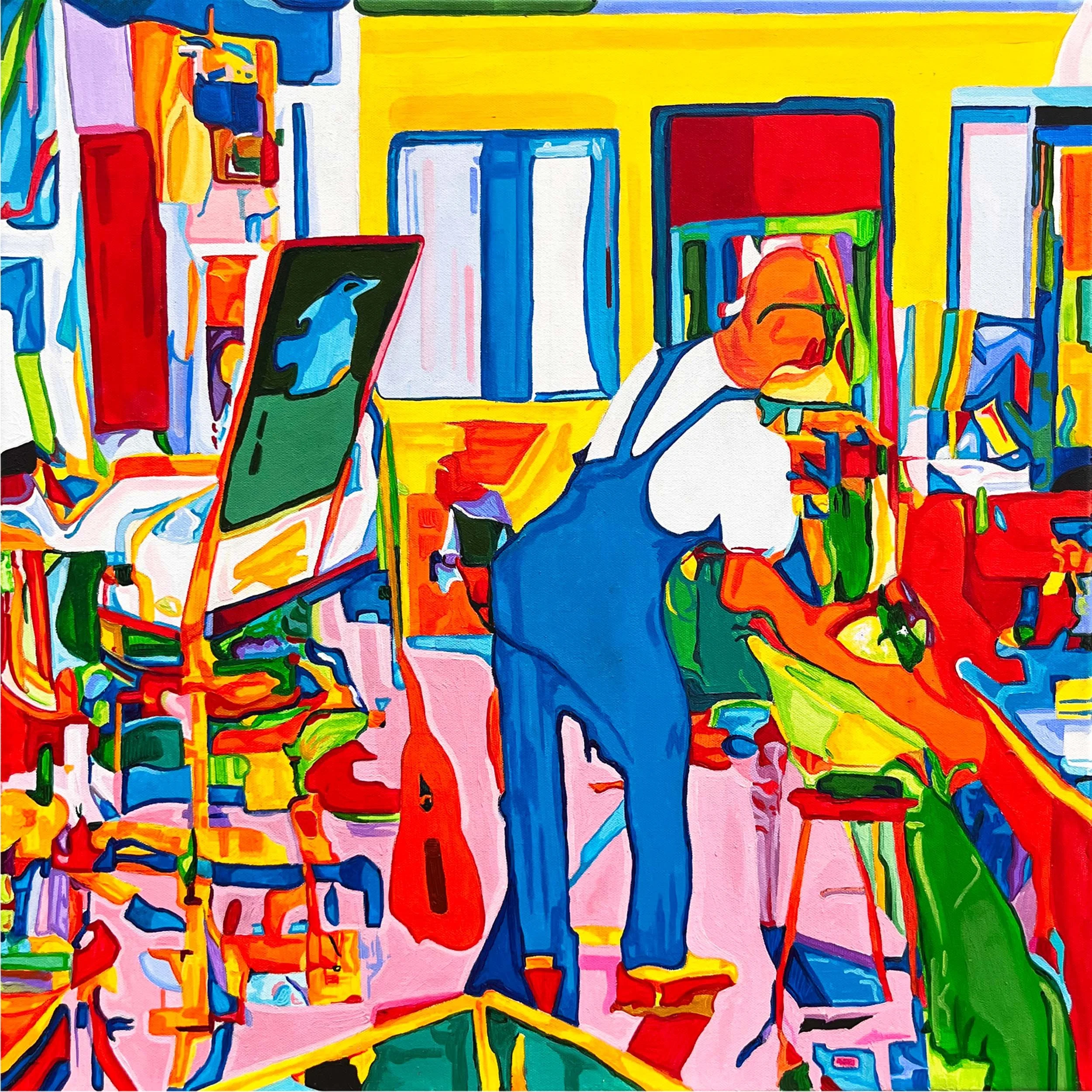 the craftsman. 24x24. acrylic on canvas. 2023.