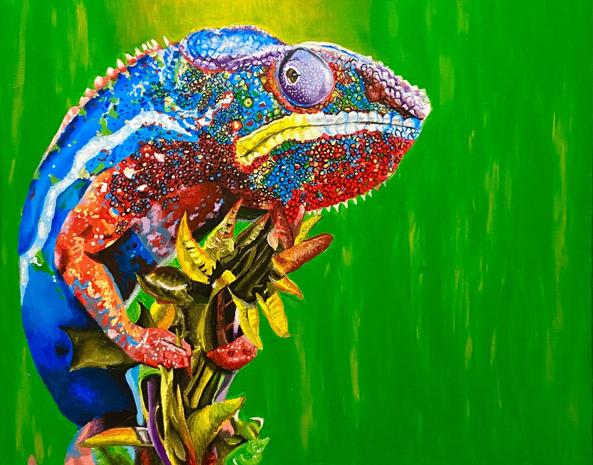 a curious companion. 24x30. acrylic on canvas. 2017.