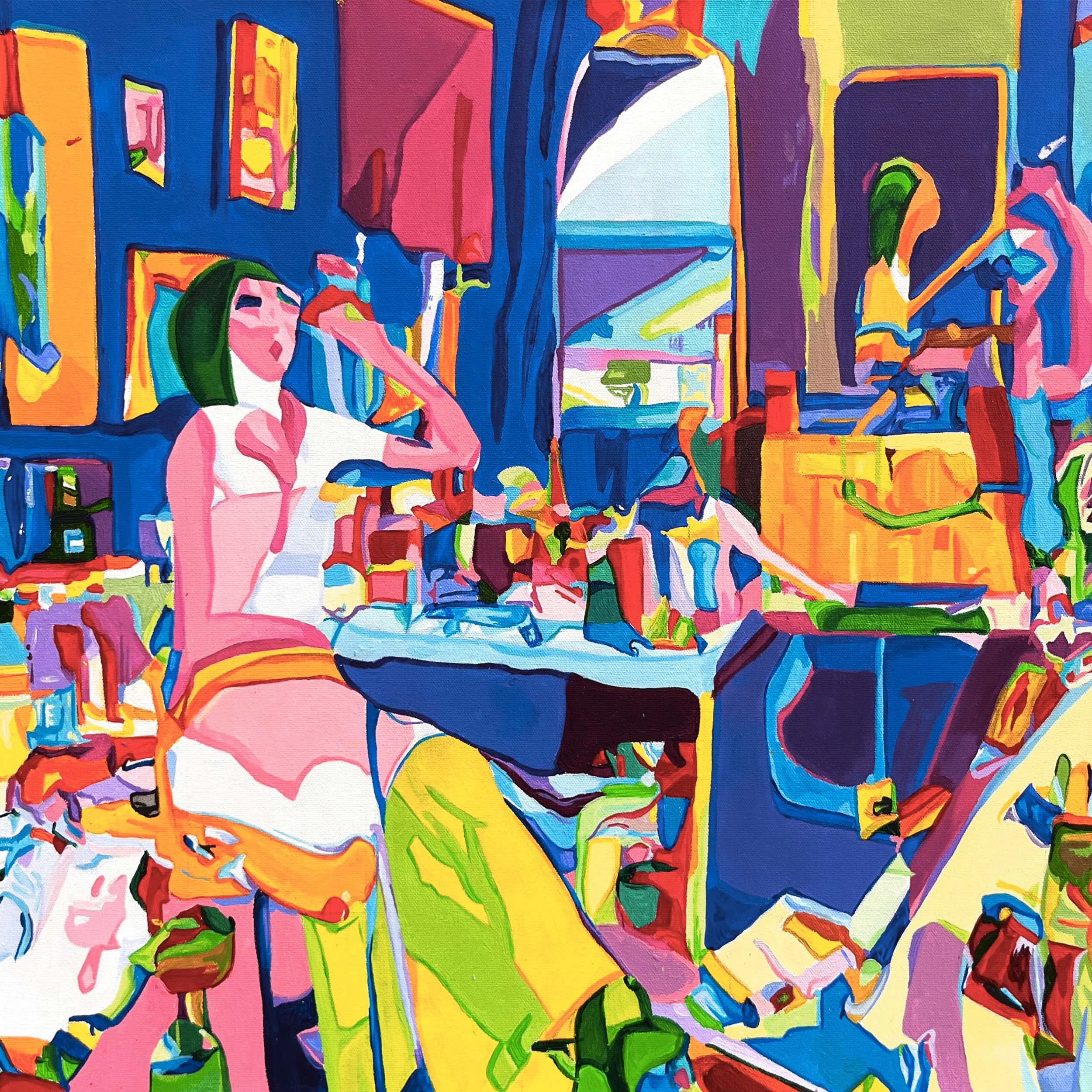 the muse. 24x24. acrylic on canvas. 2023. sold.