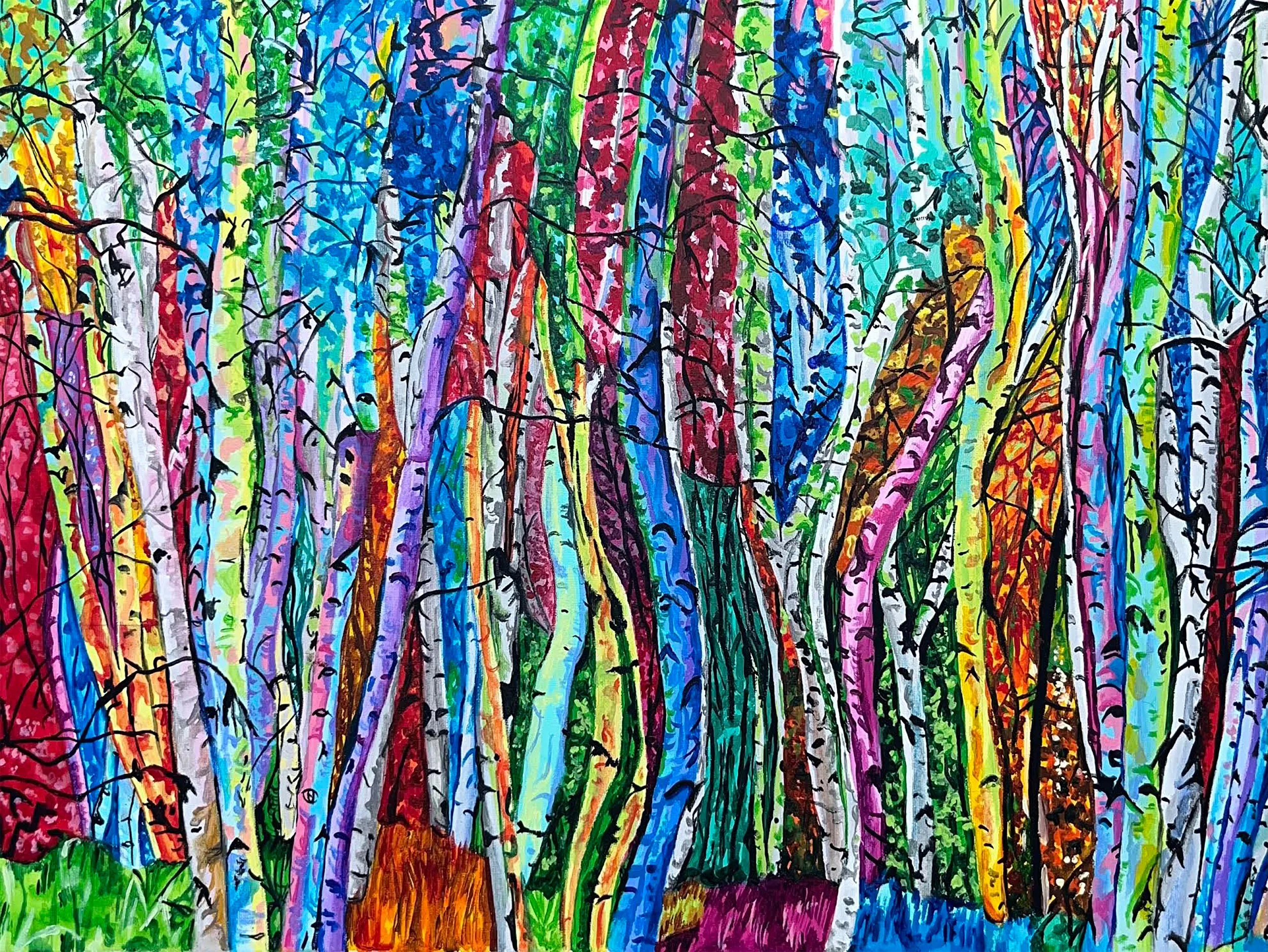 lost in the woods. 16x20. acrylic on canvas. 2022. sold.