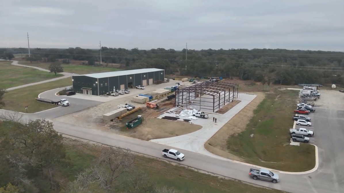 Commercial development project with one building under construction