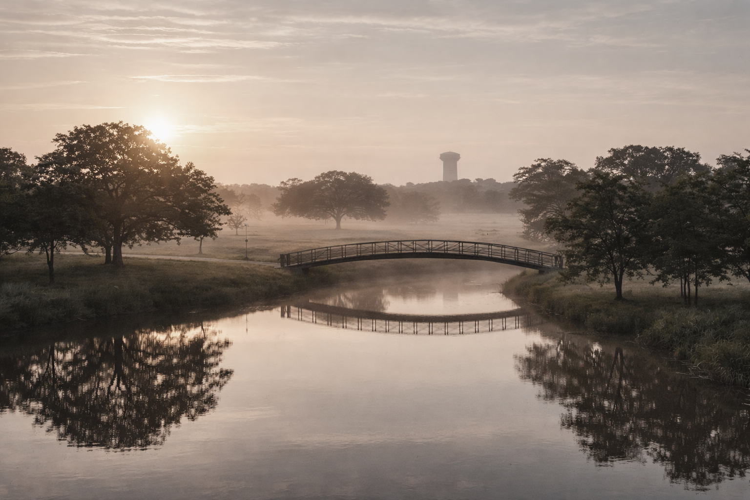 Morning landscape reflecting the natural character of the Brazos Valley community