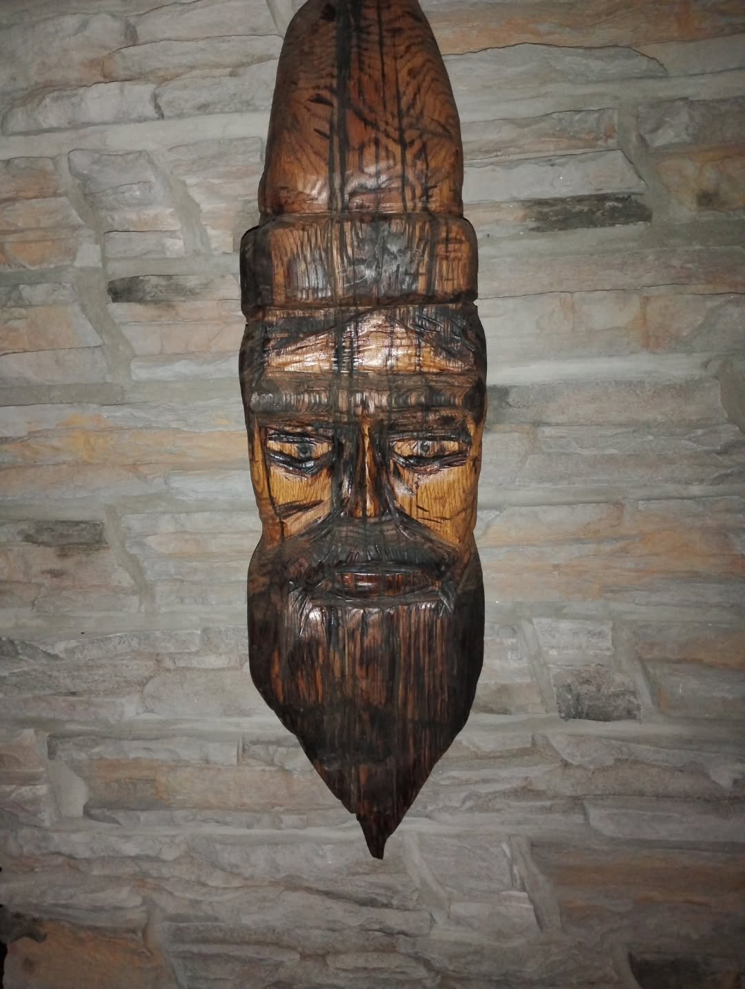 My first chainsaw carving I did years ago out of a railroad tie believe it or not (so bad for the saw) - I forgot his name open to new ones comment if you have an idea! #woodsculpture #chainsawsculpture #arttherapy