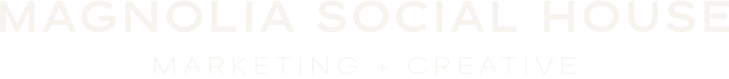 Text reading 'Magnolia Social House Marketing + Creative' on a black background.