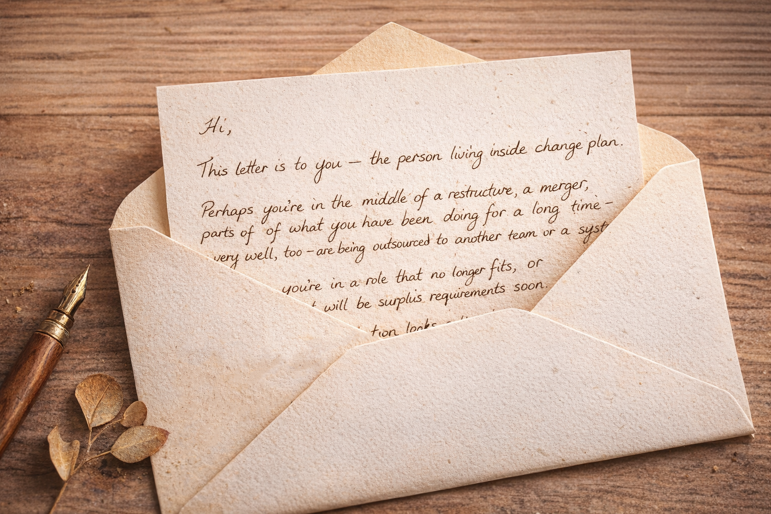 Letter to the person in the change
