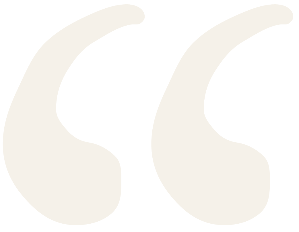 A large set of abstract cream-colored quotation marks on a plain background.