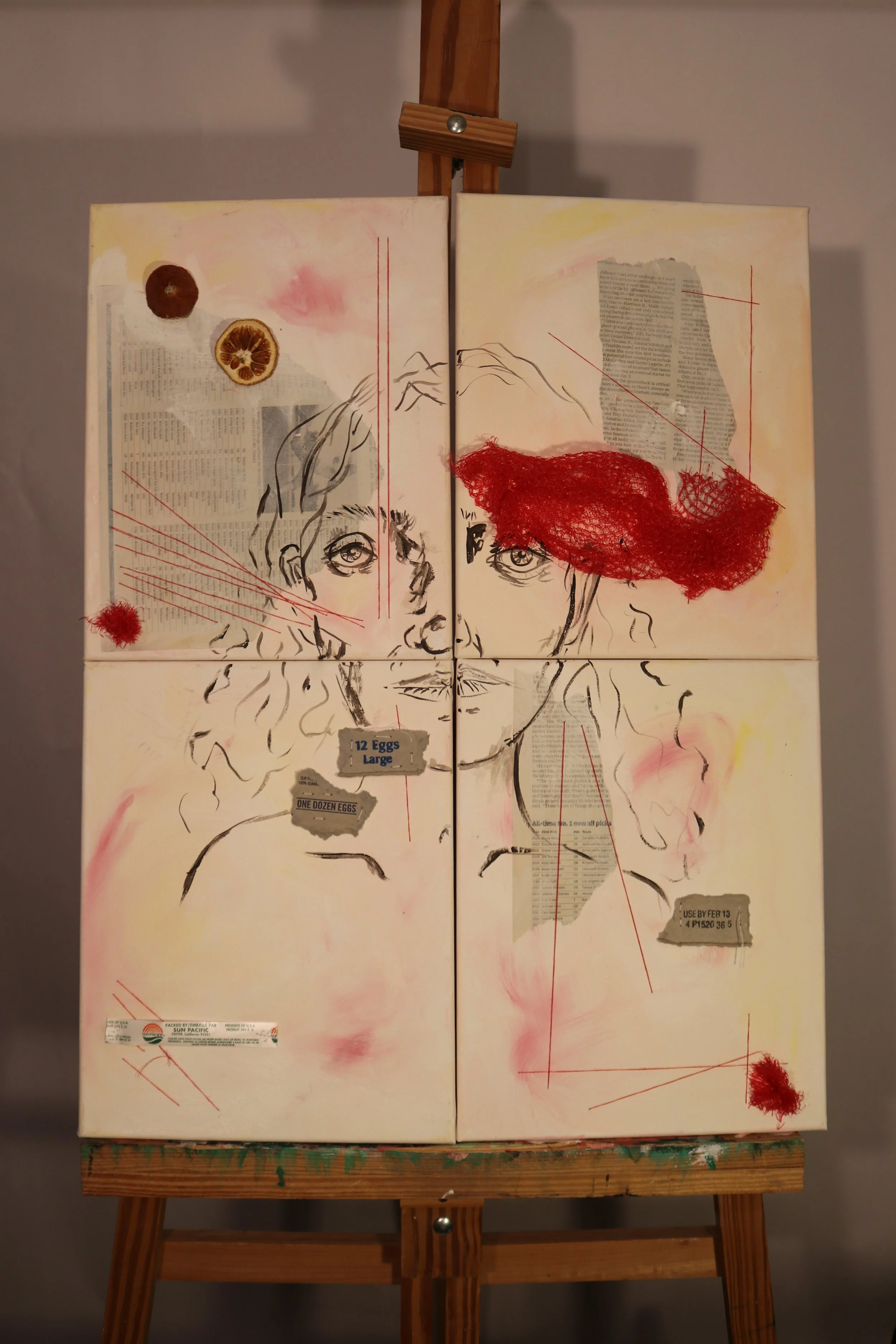 Egg Juice-Acrylic/Mixed Media, 4 Canvas-2025